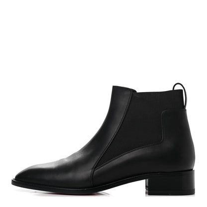 Christian Louboutin Calfskin Ingrassato Womens Marmada Flat Chelsea Boots 40.5 Black 1 of 6
