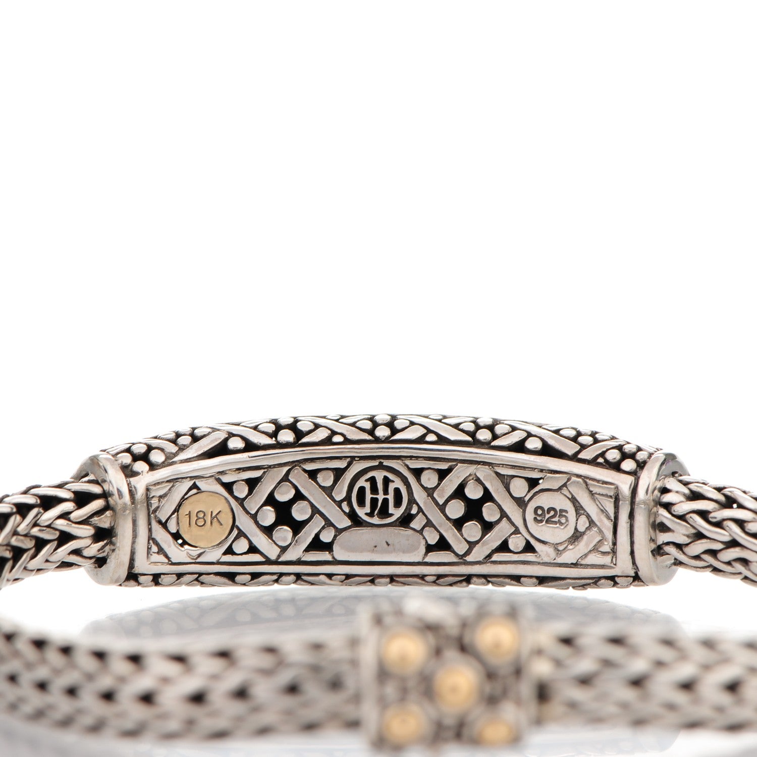 John Hardy Sterling Silver 18K Yellow Gold Jaisalmer Dot Oval Station Bracelet 5 of 5