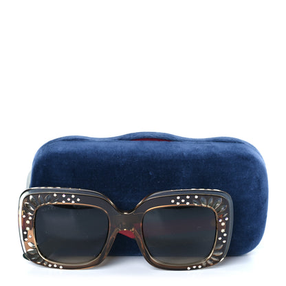 Gucci Acetate Crystals Web Square Frame GG3862/S Sunglasses Brown 7 of 7