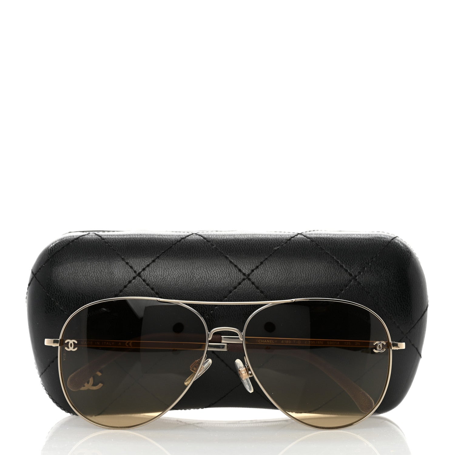 Chanel Aviator CC Sunglasses 4189-T-Q Gold 10 of 10