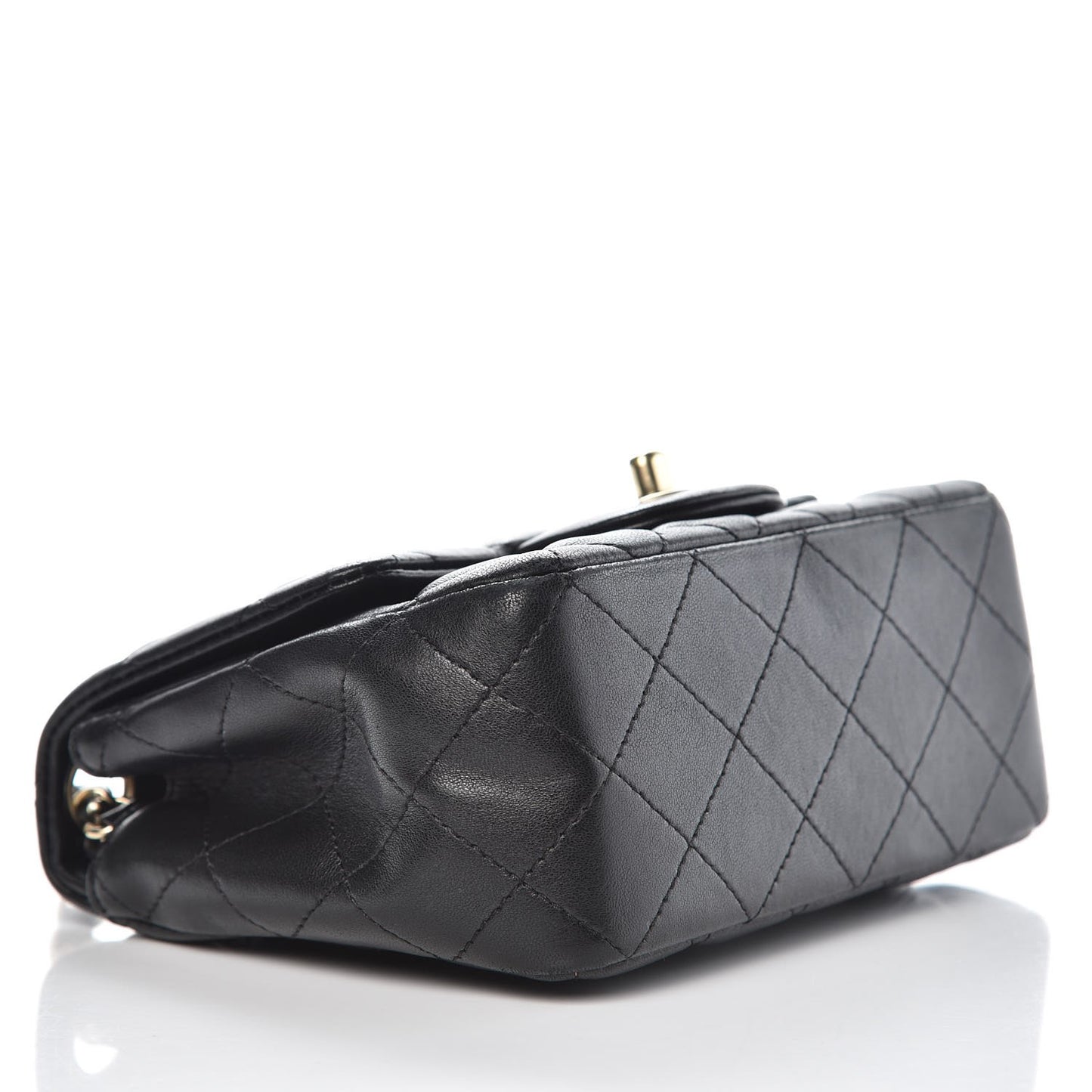 Lambskin Quilted Mini Square Flap Black