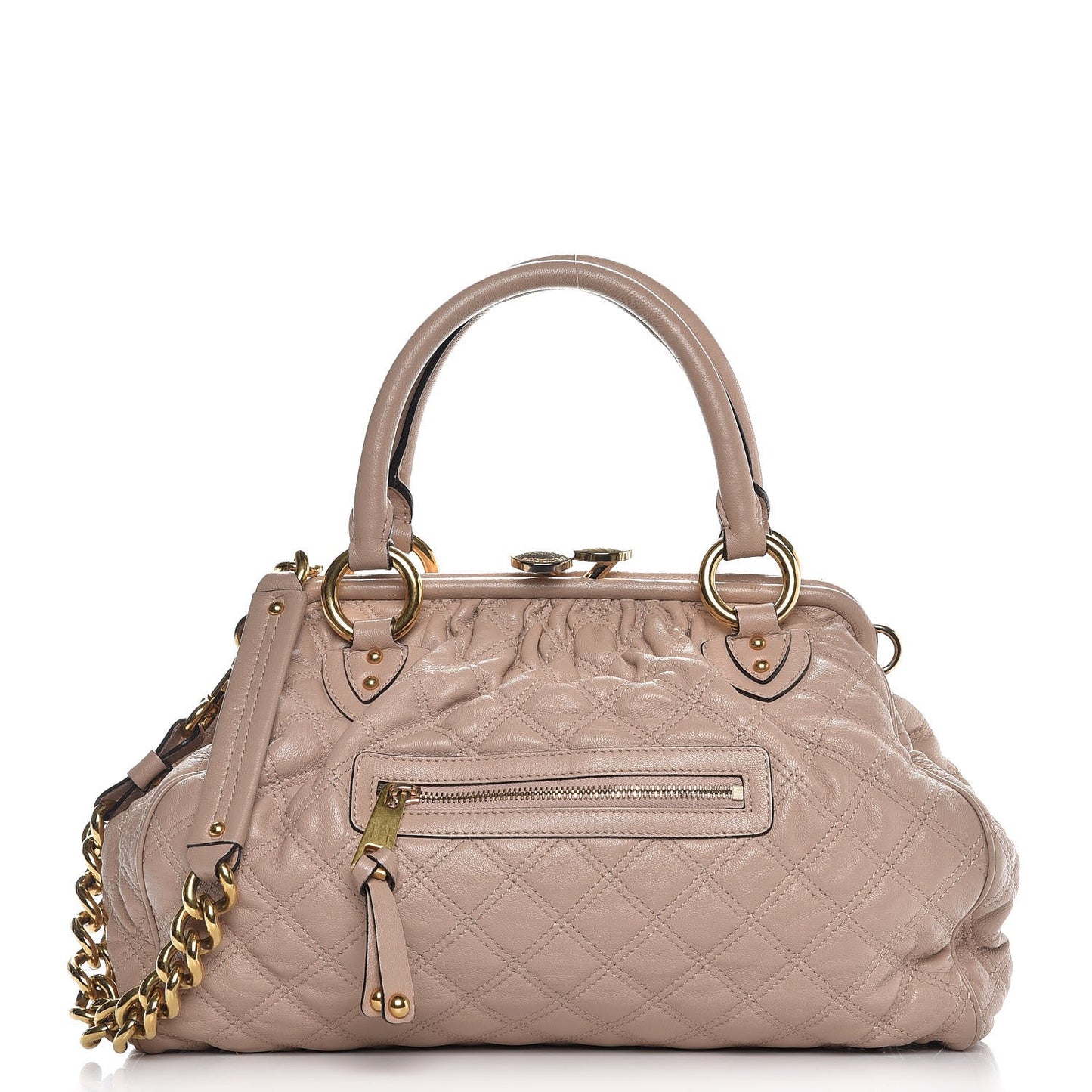 Calfskin Quilted Stam Blush