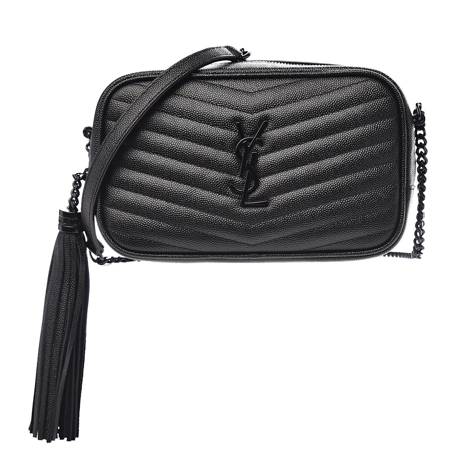 Saint Laurent Grain De Poudre Matelasse Monogram Mini Lou Camera Bag Black 1 of 10