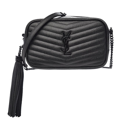 Saint Laurent Grain De Poudre Matelasse Monogram Mini Lou Camera Bag Black 1 of 10