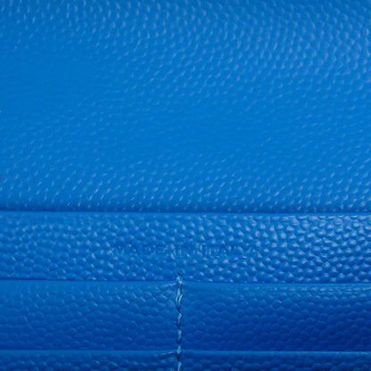 Saint Laurent Grain de Poudre Matelasse Chevron Monogram Wallet Light Blue 6 of 8