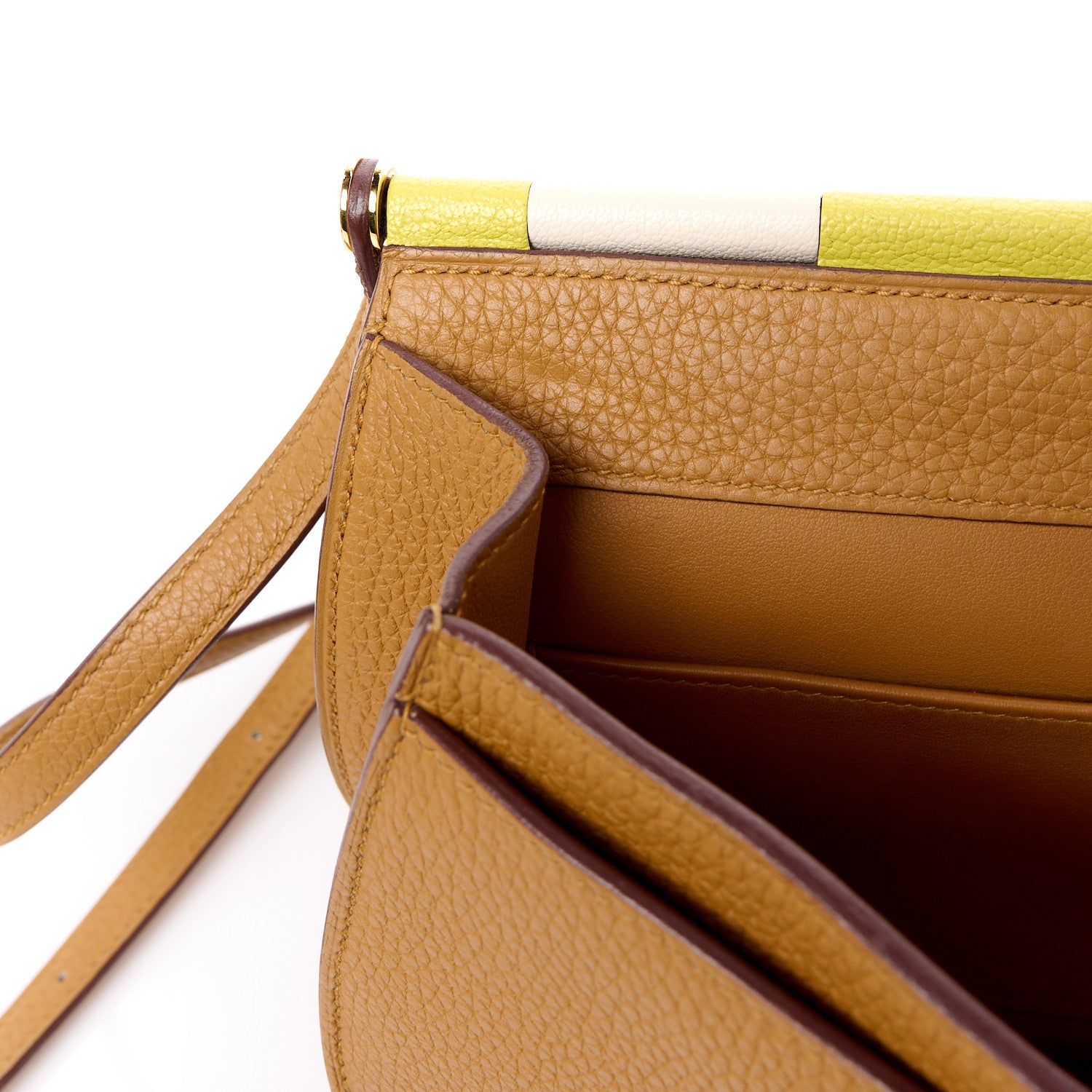 Hermes Taurillon Clemence Chevre Mysore Saut 25 Sesame Craie Lime 13 of 15