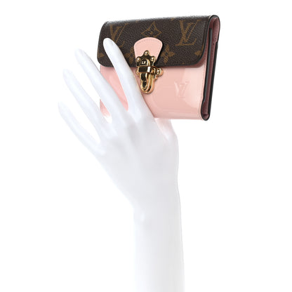 Louis Vuitton Patent Calfskin Monogram Cherrywood Compact Wallet Rose Ballerine 2 of 7