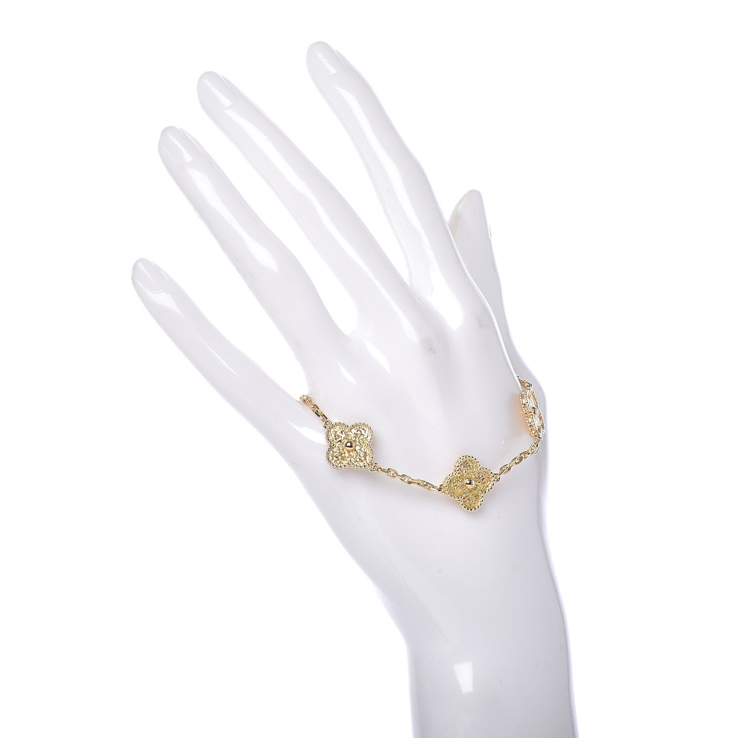 Van Cleef & Arpels 18K Yellow Gold 5 Motifs Vintage Alhambra Bracelet 2 of 6
