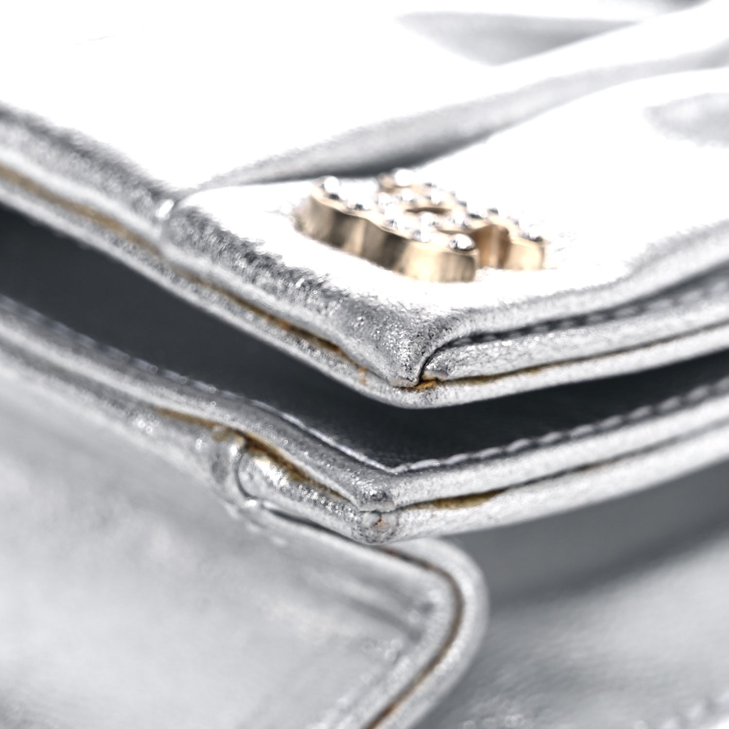 Chanel Metallic Lambskin Sac Pochette Argent 9 of 17