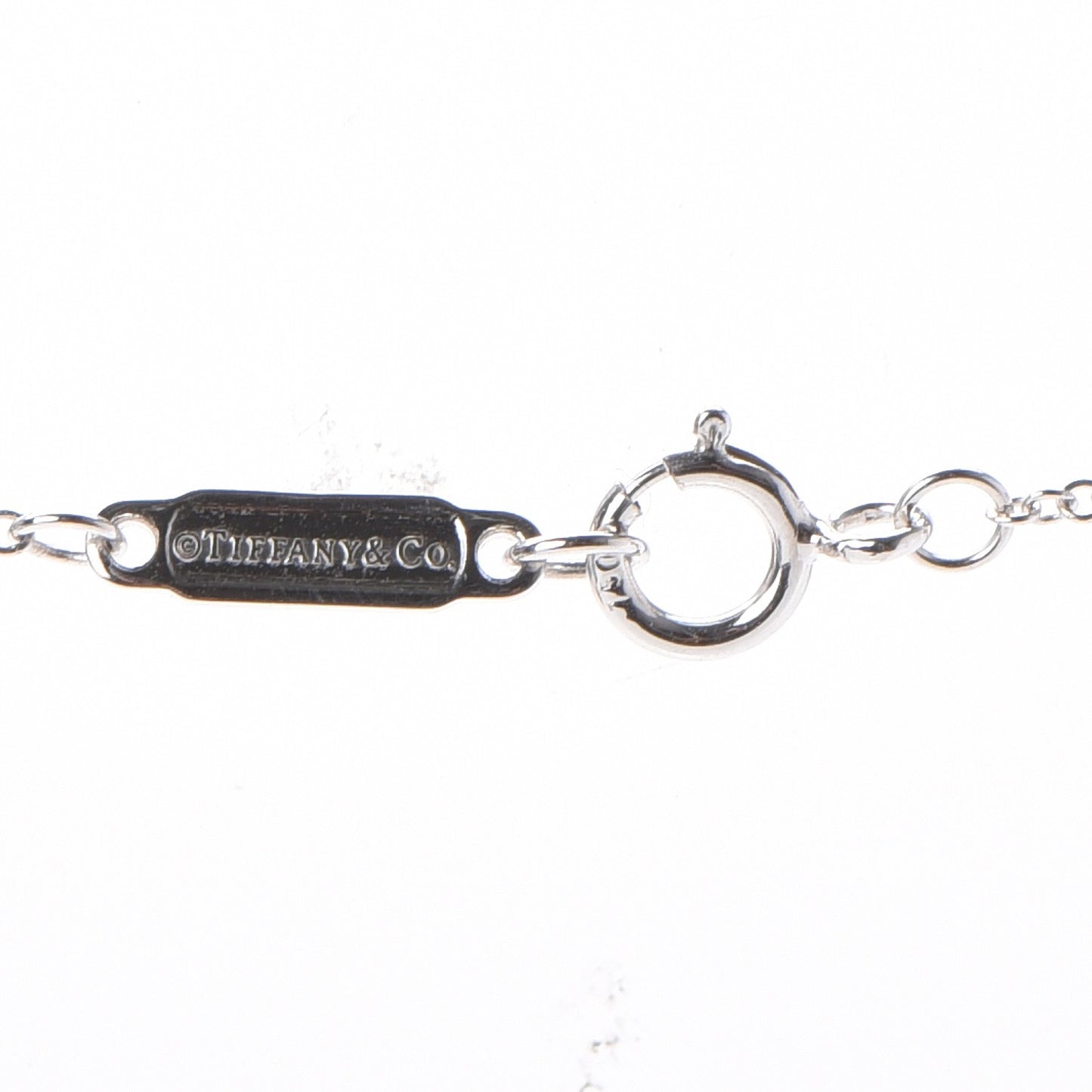 18K White Gold Diamond Small T Smile Pendant Necklace