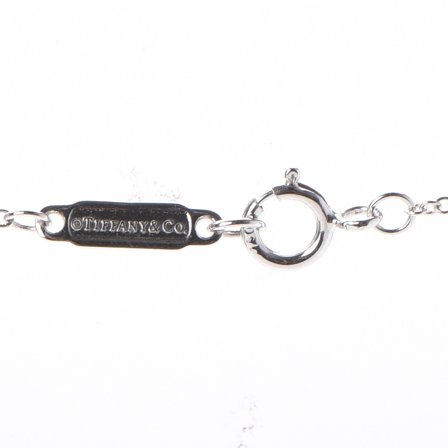 Tiffany 18K White Gold Diamond Small T Smile Pendant Necklace 6 of 7