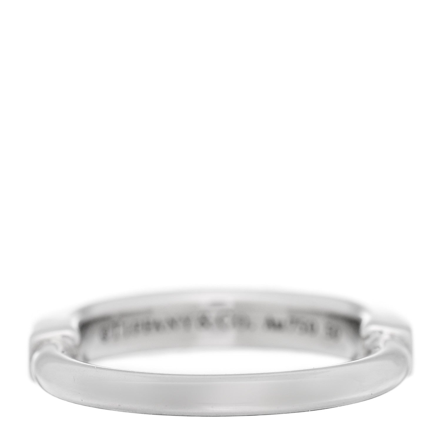 Tiffany 18K White Gold Lock Ring 44 3 1 of 4