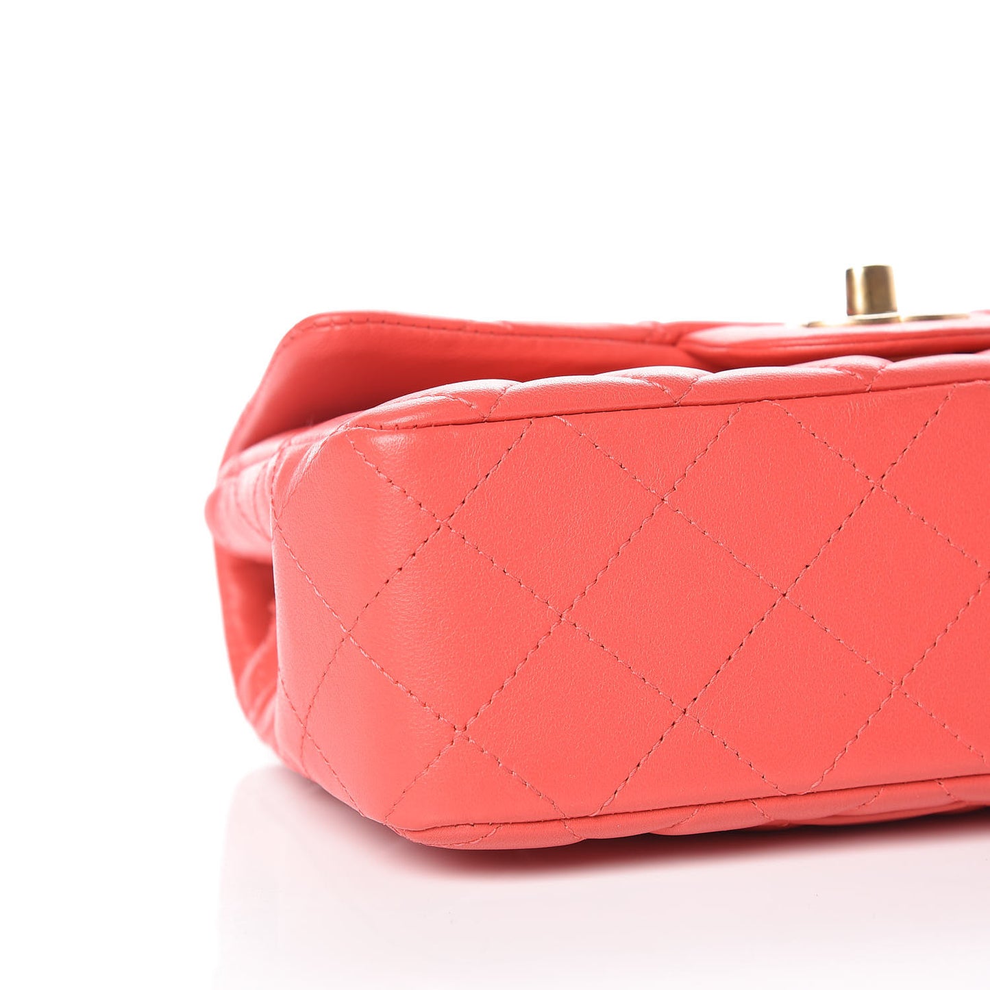 Lambskin Quilted Mini Rectangular Flap Red
