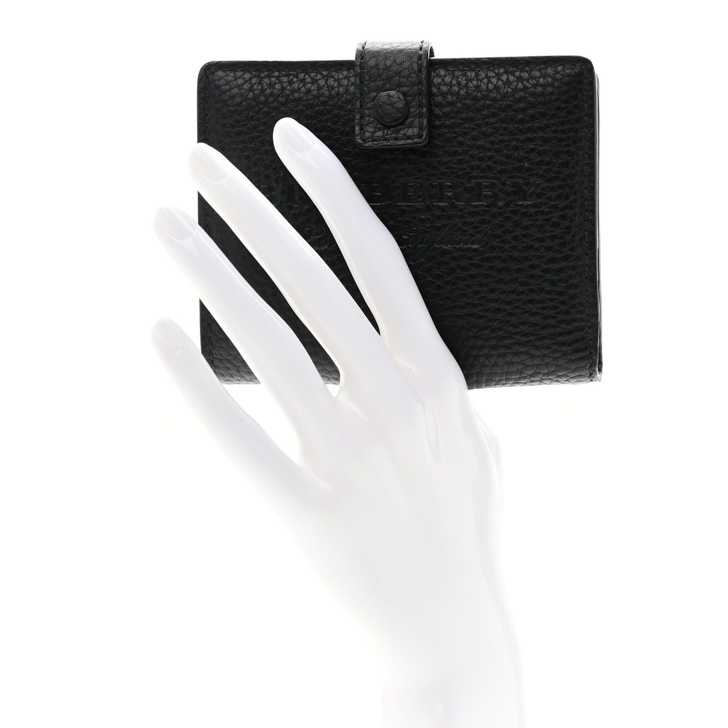 Soft Grained Calfskin Logo Embossed Lakeside Wallet Black
