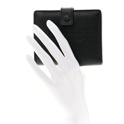 Burberry Soft Grained Calfskin Logo Embossed Lakeside Wallet Black 2 of 9