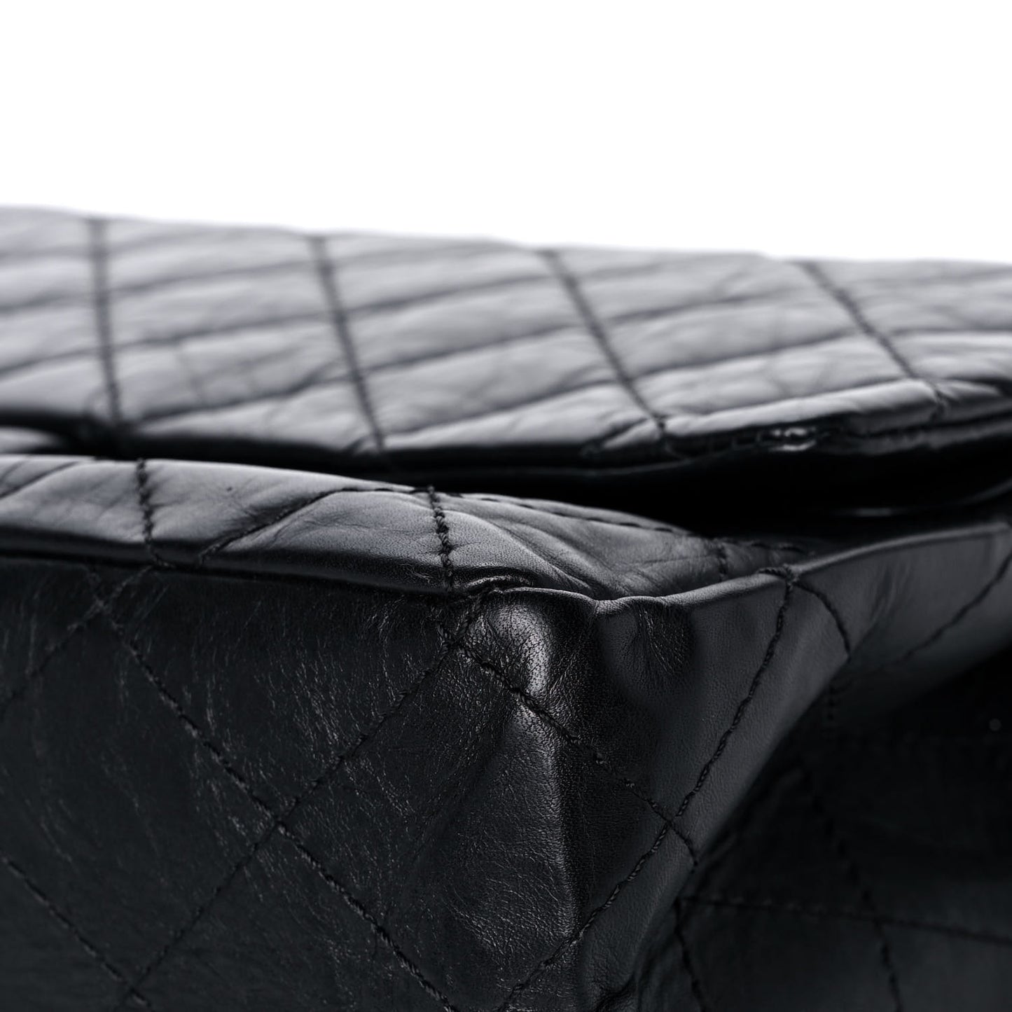Aged Calfskin Quilted 2.55 Reissue 227 Flap Black