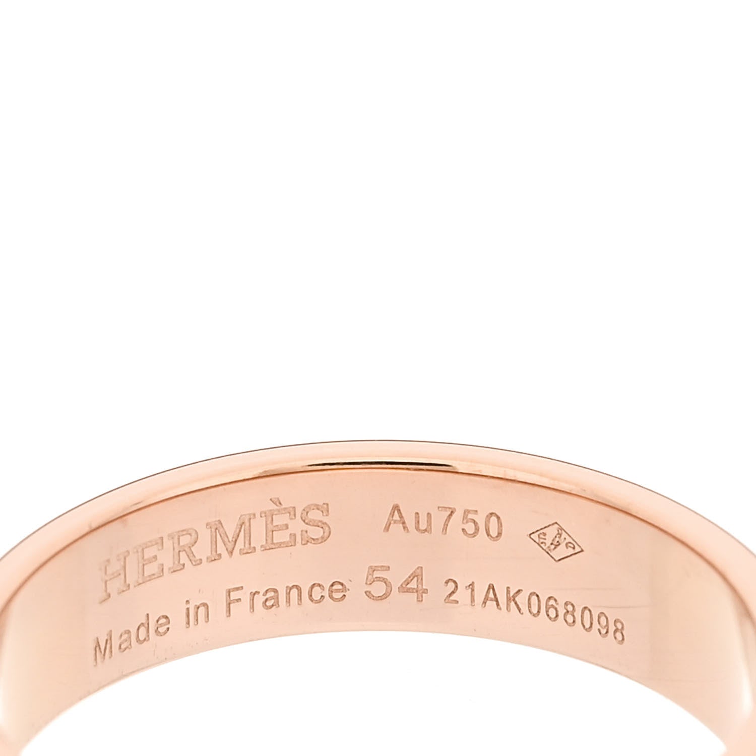 Hermes 18K Rose Gold PM Collier De Chien Ring 54 7 4 of 5