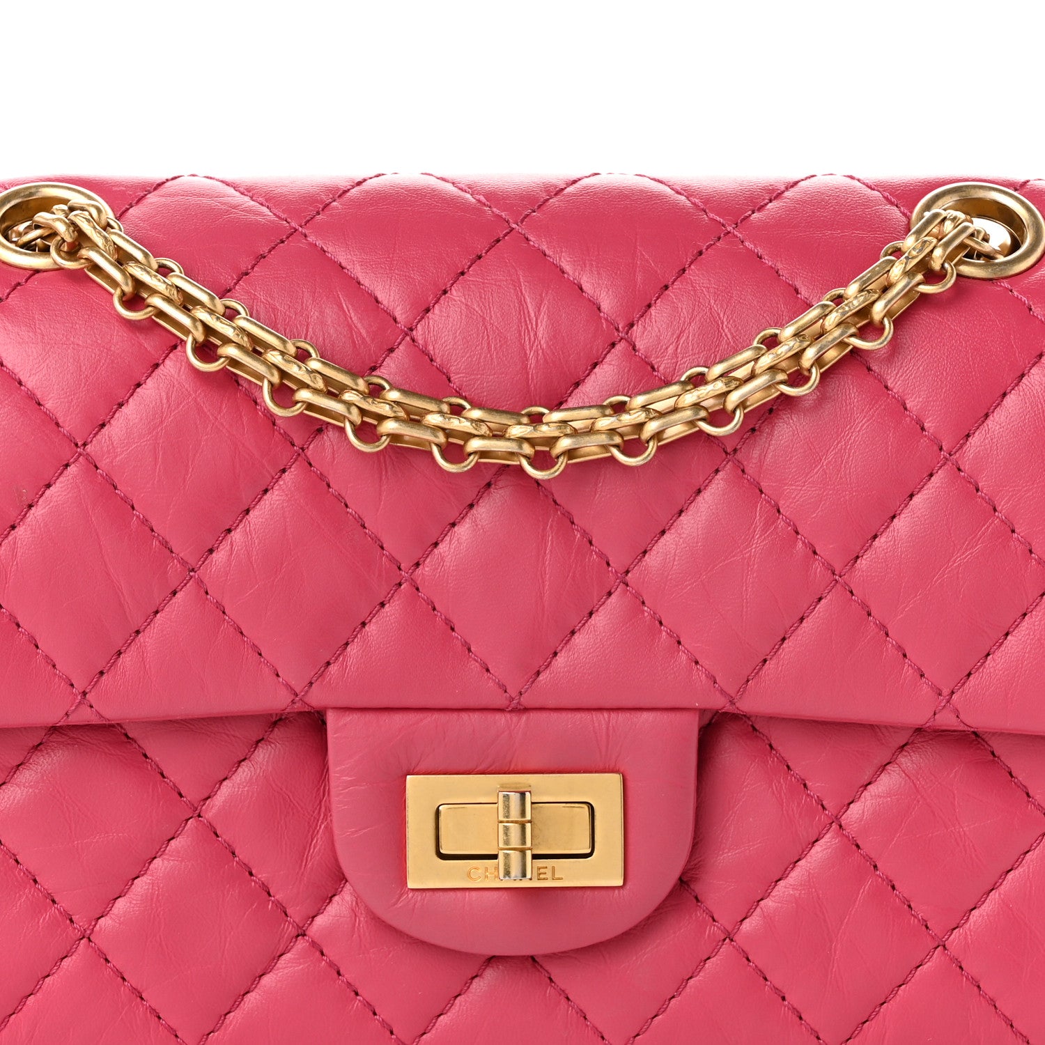 Chanel Aged Calfskin Quilted 2.55 Reissue Mini Flap Pink 8 of 10