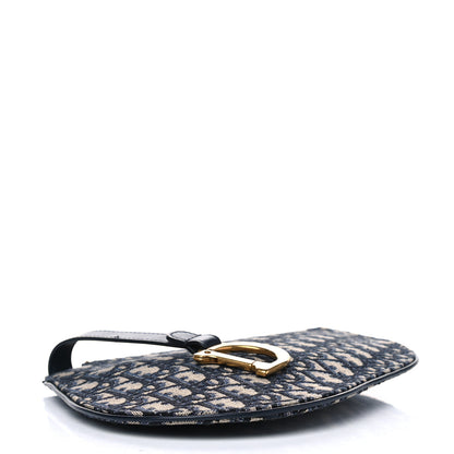 Christian Dior Oblique Saddle Pouch Clutch Blue 3 of 4