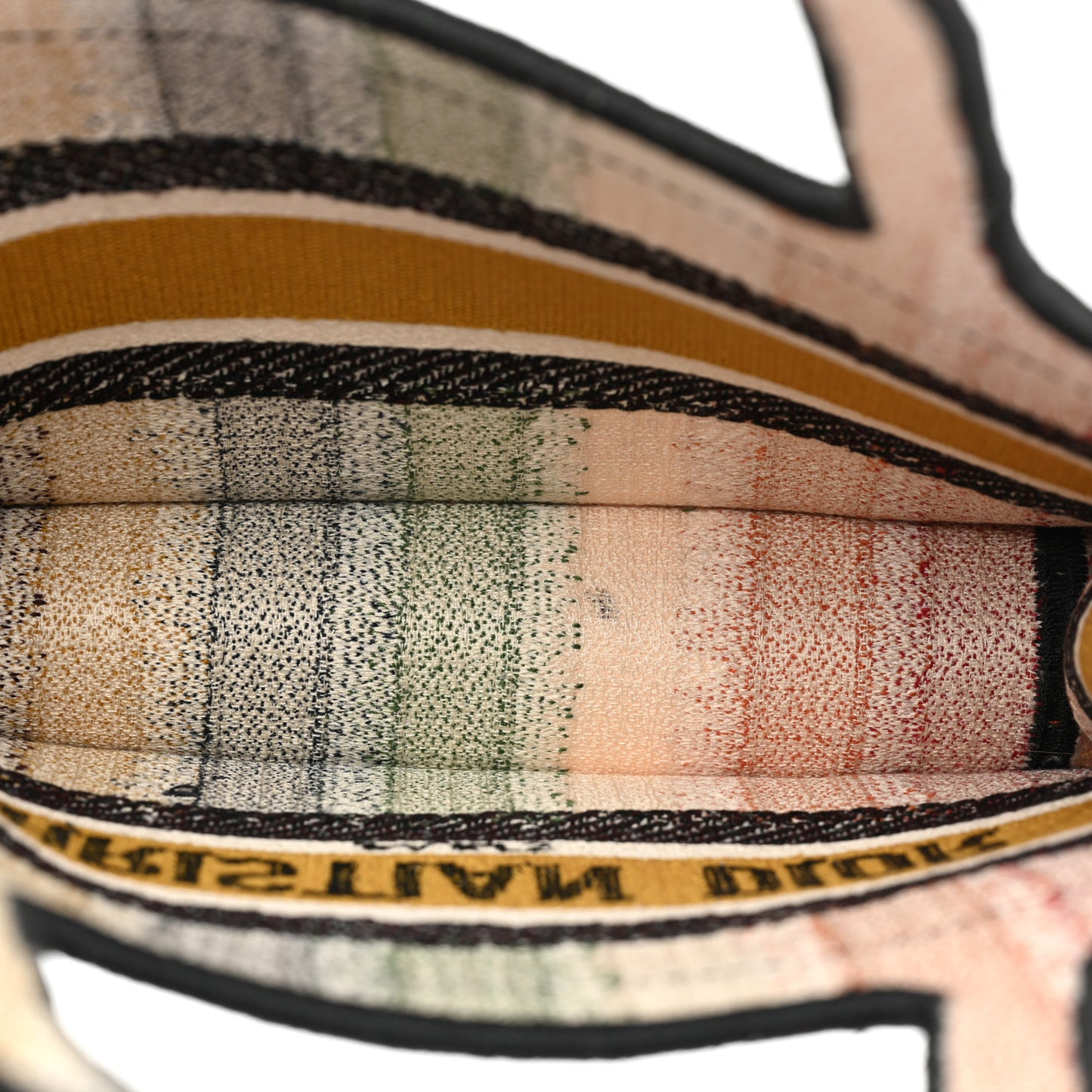 Canvas Embroidered Mini Striped Book Tote Multicolor