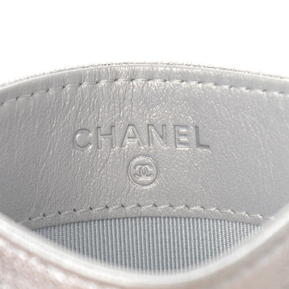 Chanel Metallic Lambskin Quilted Card Holder Silver 6 of 12