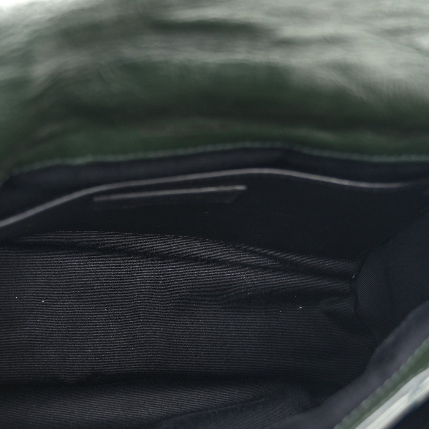Crinkled Calfskin Matelasse Monogram Baby Niki Chain Satchel Dark Green