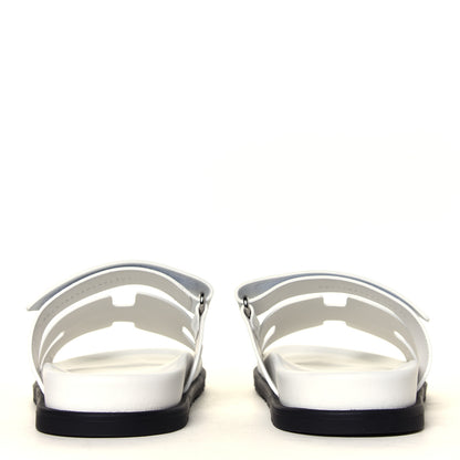 Hermes Calfskin Mens Chypre Sandals 44 White 5 of 6
