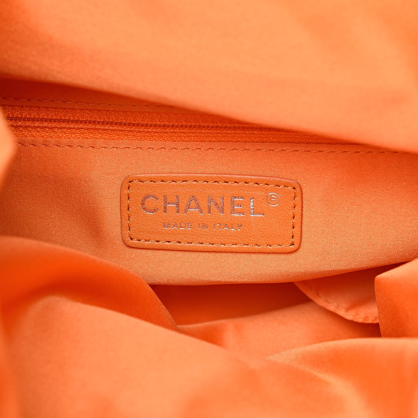 Lambskin Quilted Jumbo Grocery By Drawstring Shopping Bag Orange