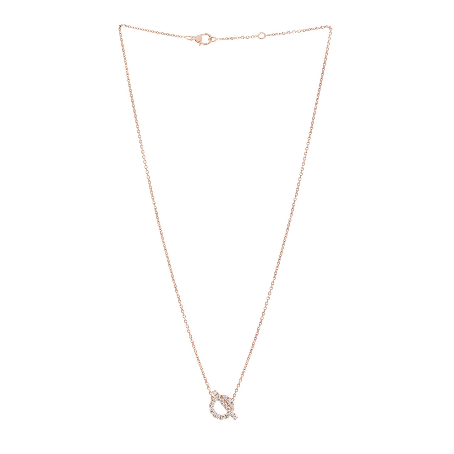 18K Rose Gold Diamond Finesse Pendant Necklace