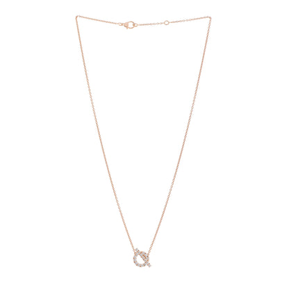 Hermes 18K Rose Gold Diamond Finesse Pendant Necklace 3 of 5