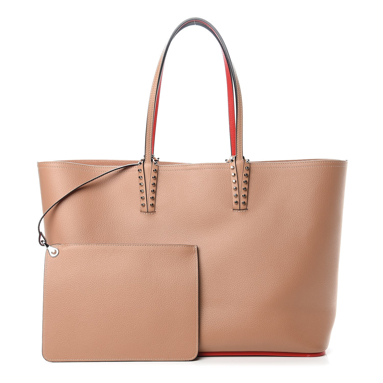 Christian Louboutin Calfskin Spikes East West Cabata Tote Nude 1 of 13
