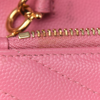 Saint Laurent Grain De Poudre Matelasse Chevron Monogram Envelope Chain Wallet Rose Clair 13 of 13