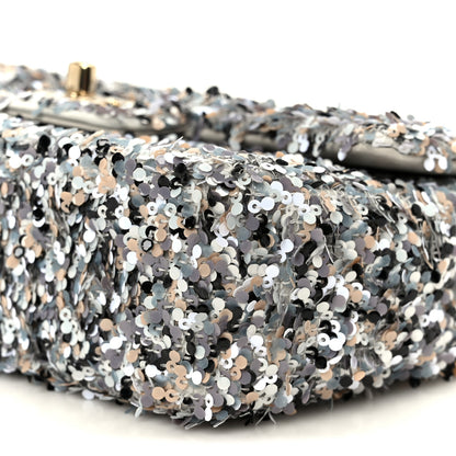 Chanel Sequin Mini Flap Gray Black White Pearly White 11 of 11