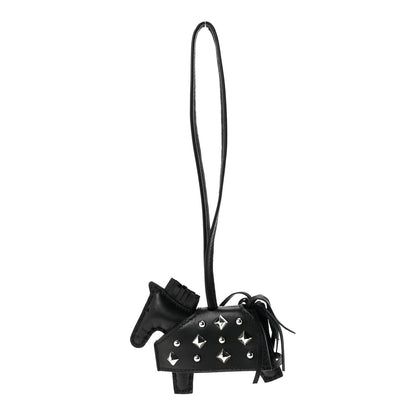 Hermes Milo Lambskin Studded Grigri Rodeo Robeo Rock Horse Bag Charm PM Black 1 of 4