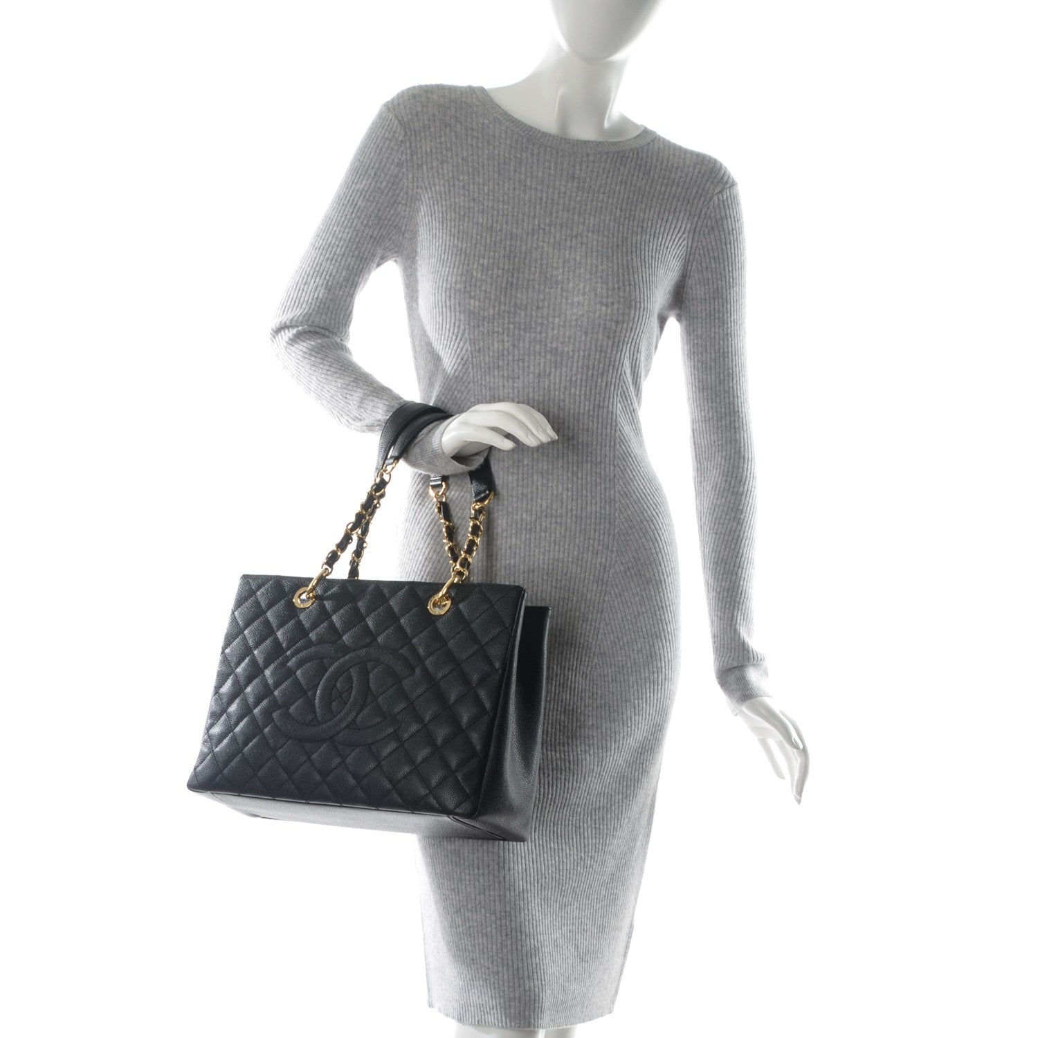 Chanel Caviar Quilted Grand Shopping Tote GST Black 2 of 7