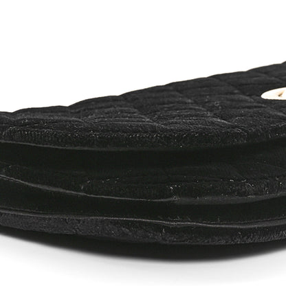 Chanel Velvet Quilted CC Pearl Clutch Black 9 of 10