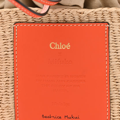 Chloe X MIFUKO Raffia Calfskin Basket Shoulder Bag Orange Fizz 8 of 10