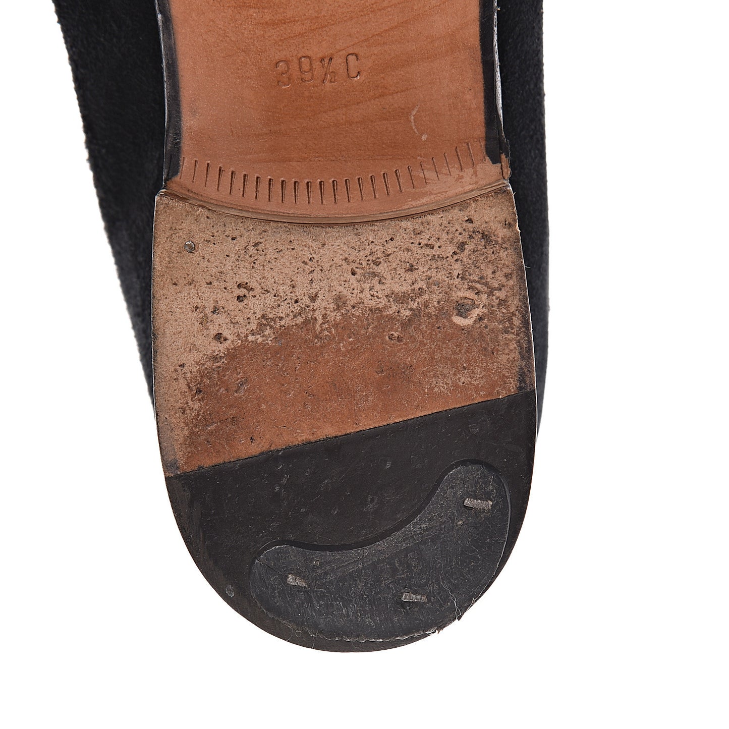 Suede Horsebit Womens Loafers 39.5 Black