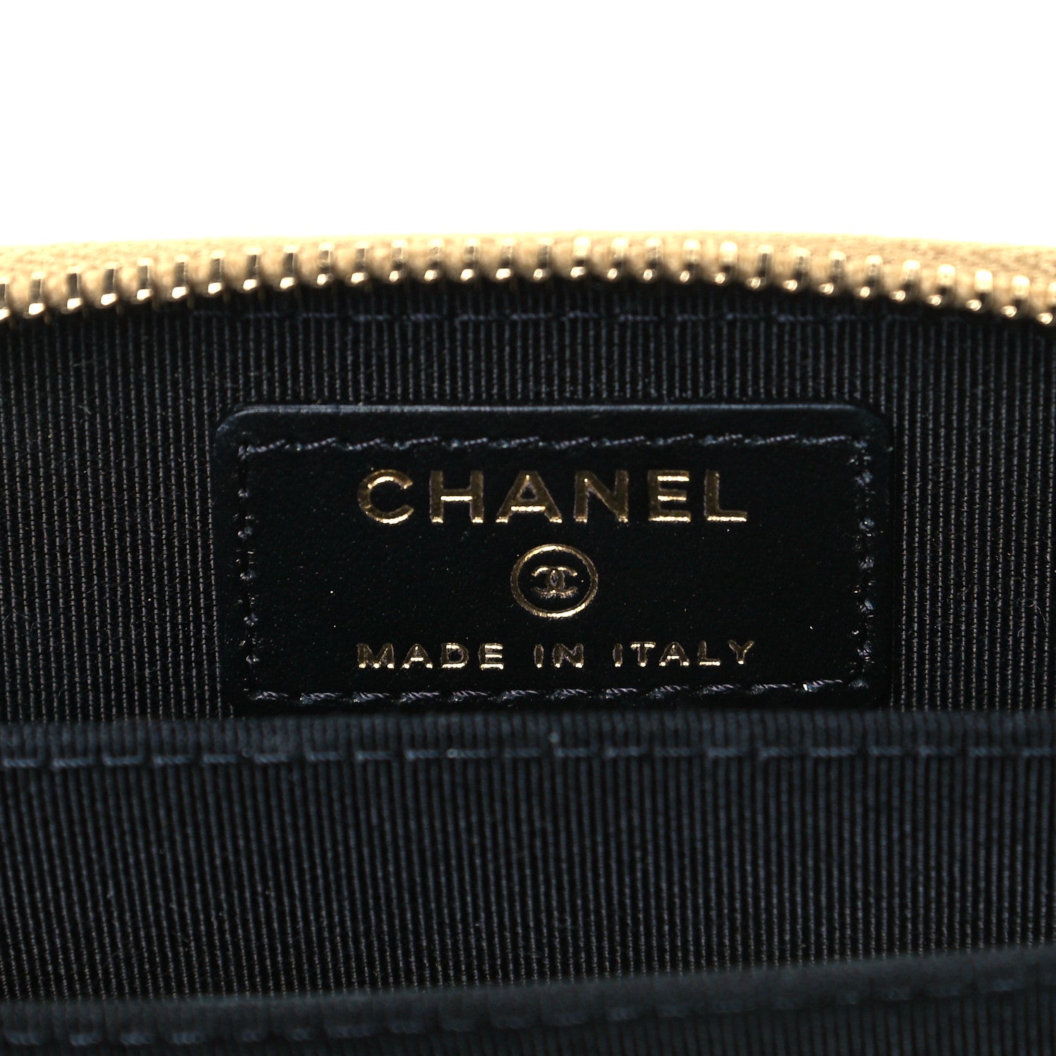 Chanel Hammered Metallic Calfskin Quilted Zip Coin Purse Gold 3 of 7