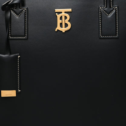 Burberry Calfskin Monogram Motif TB Medium Soft Tote Black 8 of 10