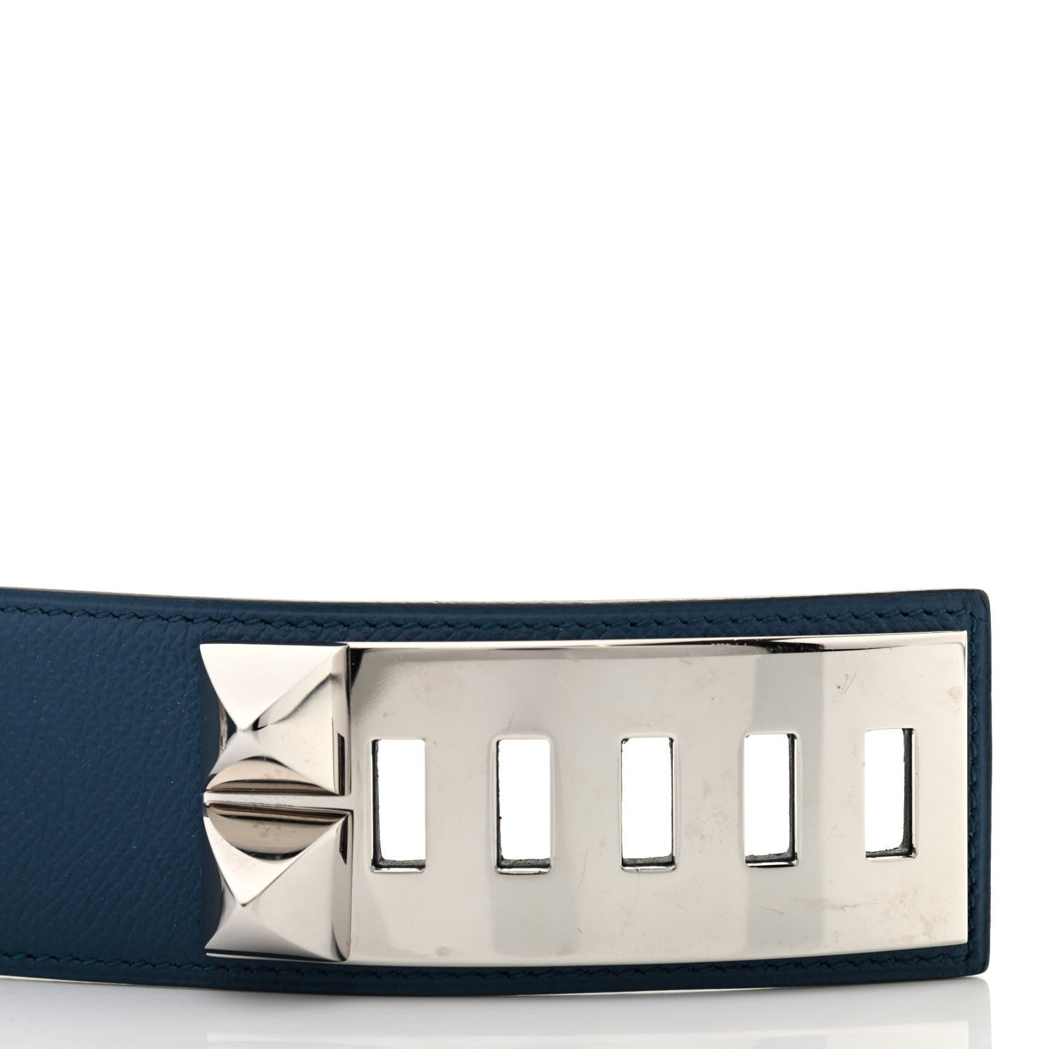 Hermes Epsom Collier De Chien CDC Belt 85 Bleu Thalassa 7 of 8