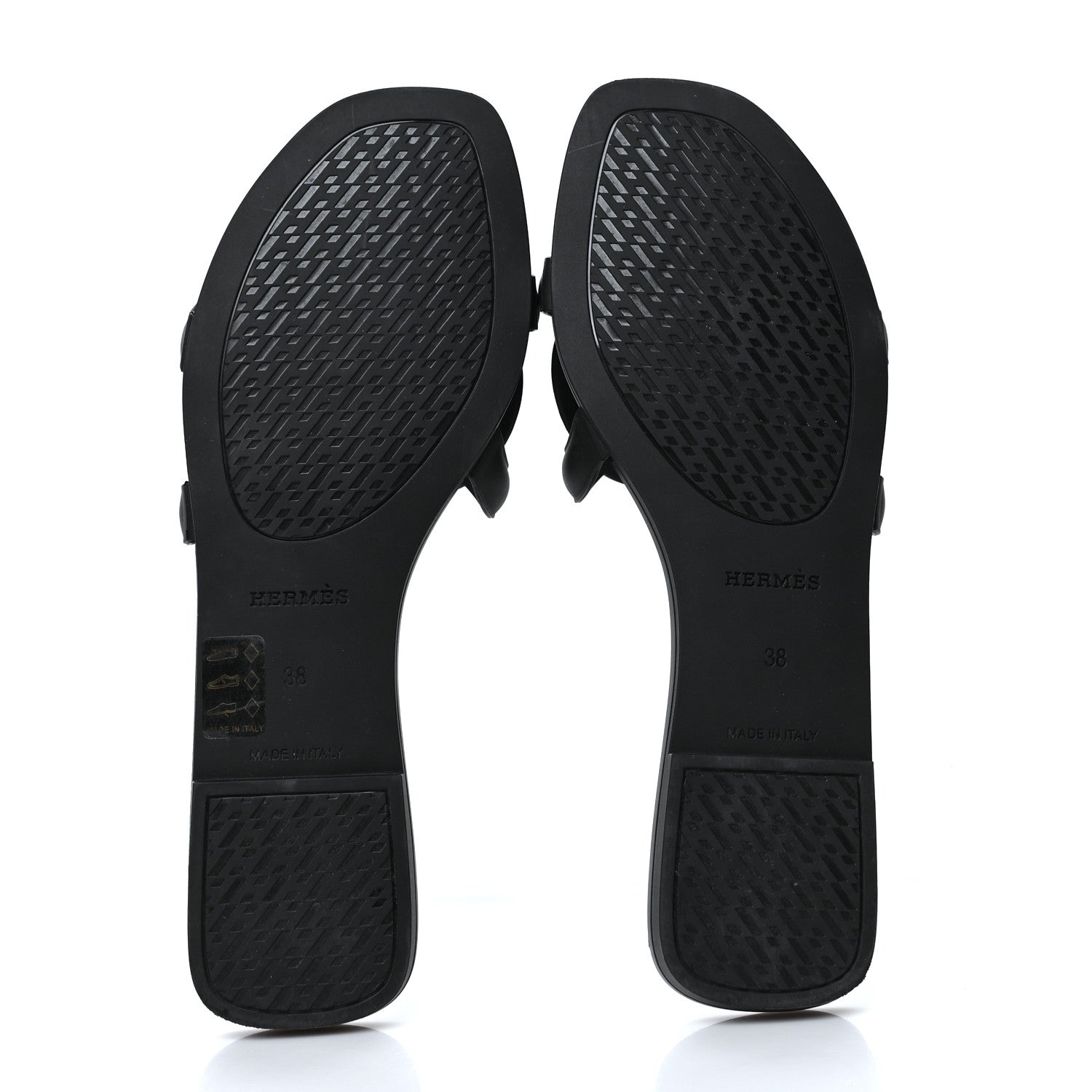 Hermes Rubber Aloha Sandals 38 Black 5 of 9