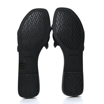 Hermes Rubber Aloha Sandals 38 Black 5 of 9