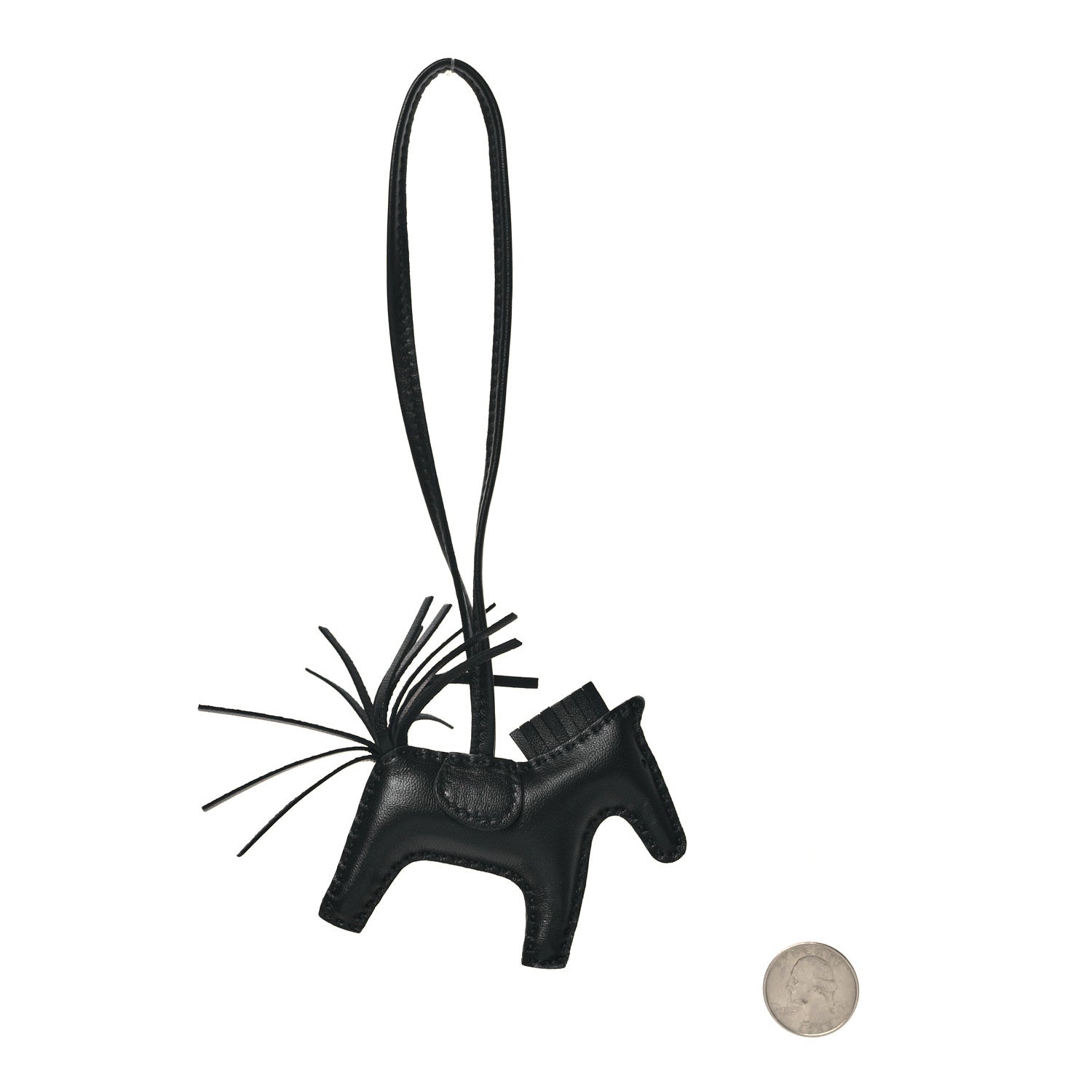 Hermes Milo Lambskin Grigri Rodeo Horse Bag Charm PM So Black 2 of 4