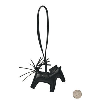 Hermes Milo Lambskin Grigri Rodeo Horse Bag Charm PM So Black 2 of 4