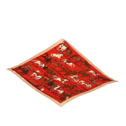 Hermes Silk Plisse Chevaux D'Apres Van Der Meulen Scarf 90 1 of 4