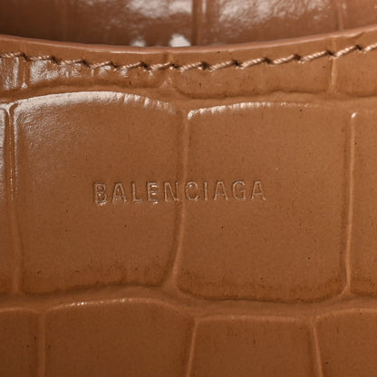 Balenciaga Shiny Supple Calfskin Crocodile Embossed Neo Classic Gold Hardware City Nude Beige 7 of 9