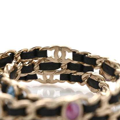 Chanel Lambskin Chain CC Bangle Bracelets Set of Multicolor 4 of 4