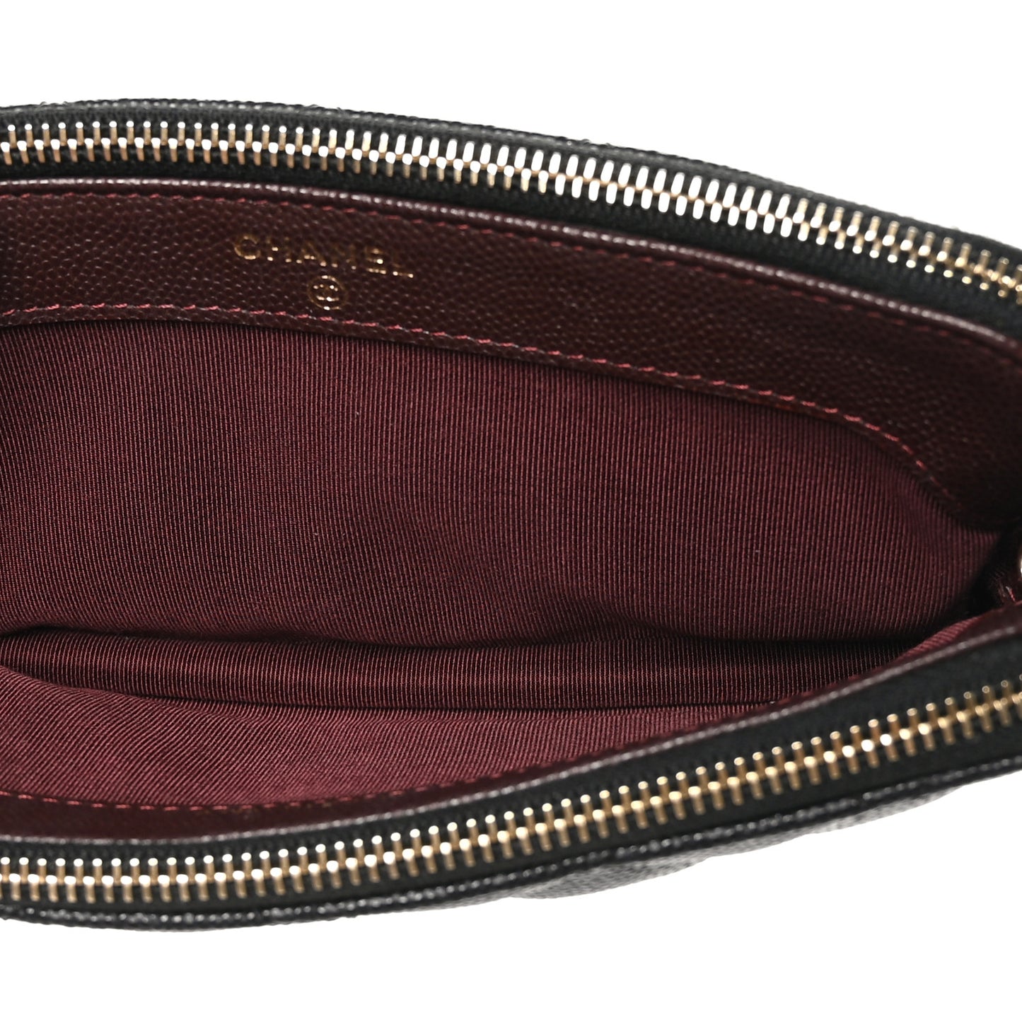 Caviar Quilted Small Clutch With Chain Black