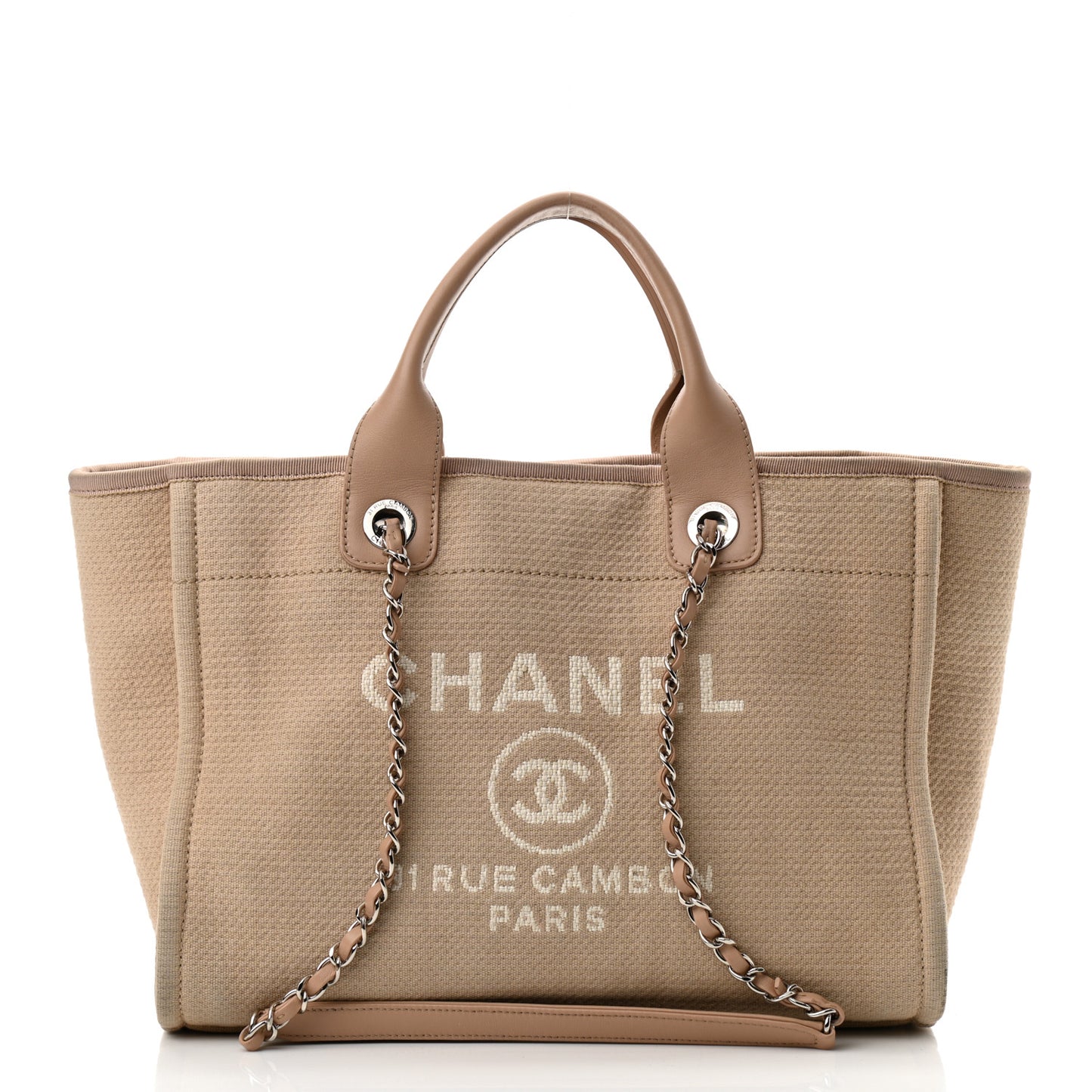 Mixed Fibers Small Deauville Tote Beige